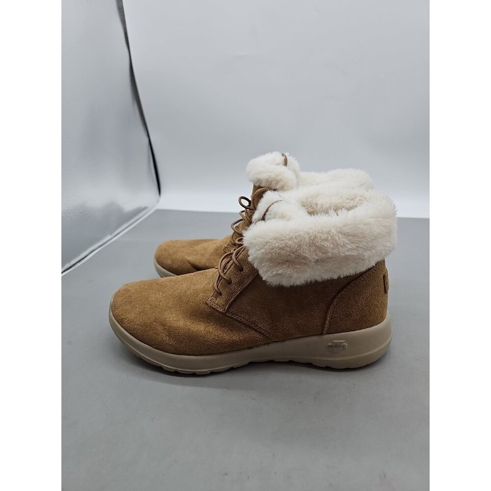 Skechers Air Cooled Goga Mat Tan Suede Leather‎ Fur Lined Chakka Boots Size 10 - Picture 2 of 7